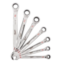 Juego de llaves combinadas de trinquete (7 piezas): SAE