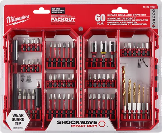 Juego de brocas para destornillador y taladro SHOCKWAVE Impact Duty™ de 60 piezas