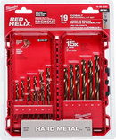 Juego de brocas de cobalto métricas RED HELIX™ de 19 piezas