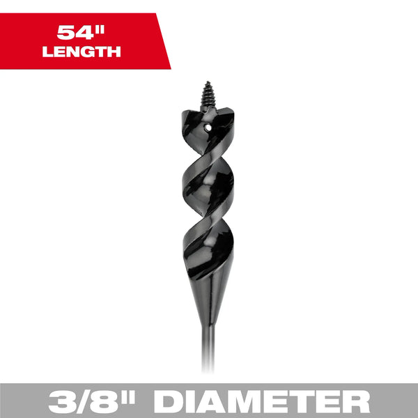 Broca de barrena para cableados de 3/8” x 54" de MILWAUKEE®