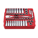 Juego de llaves de carraca y llaves de vaso de 47 piezas 1/2" con accionamiento métrico y SAE con CUATRO LADOS FLAT™