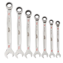 Juego de llaves combinadas de trinquete (7 piezas): SAE