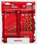 Juego de brocas de titanio THUNDERBOLT® de 14 piezas
