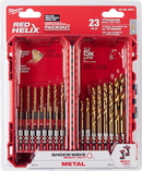 Juego de brocas de titanio SHOCKWAVE Impact Duty™ RED HELIX™ de 23 piezas