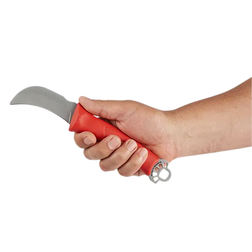 Cuchillo curvo para instalaciones eléctricas de alta tensión con anillo 3 en 1 STICKWORK™