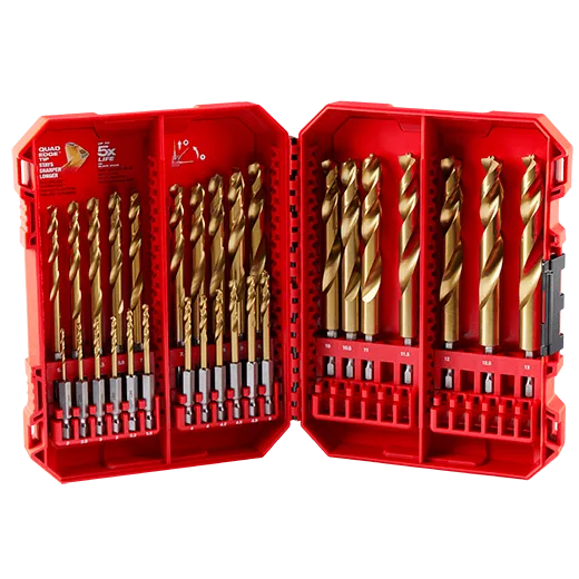 Juego de brocas de titanio métricas SHOCKWAVE Impact Duty™ RED HELIX™ de 29 piezas