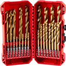 Juego de brocas de titanio métricas SHOCKWAVE Impact Duty™ RED HELIX™ de 25 piezas