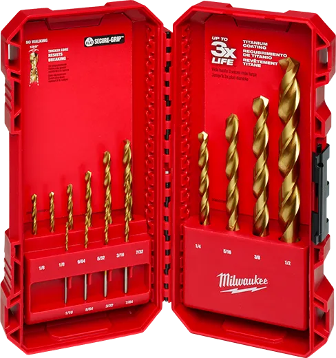 Juego de brocas de titanio THUNDERBOLT® de 14 piezas