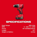 Kit de taladro atornillador compacto sin escobillas M18™ de 1/2" 3610-22CT