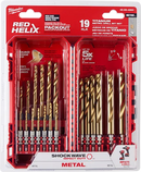 Juego de brocas de titanio métricas SHOCKWAVE Impact Duty™ RED HELIX™ de 19 piezas