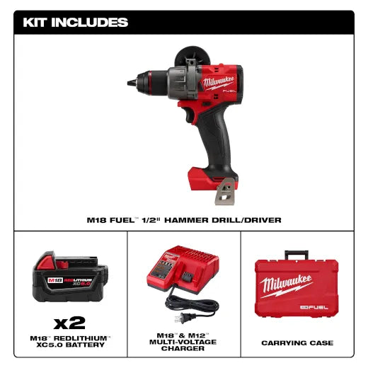 Kit de taladro percutor/destornillador M18 FUEL™ de 1/2" 2904-22