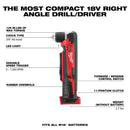 Taladro inalámbrico de ángulo recto M18™ (solo herramienta) 2615-20
